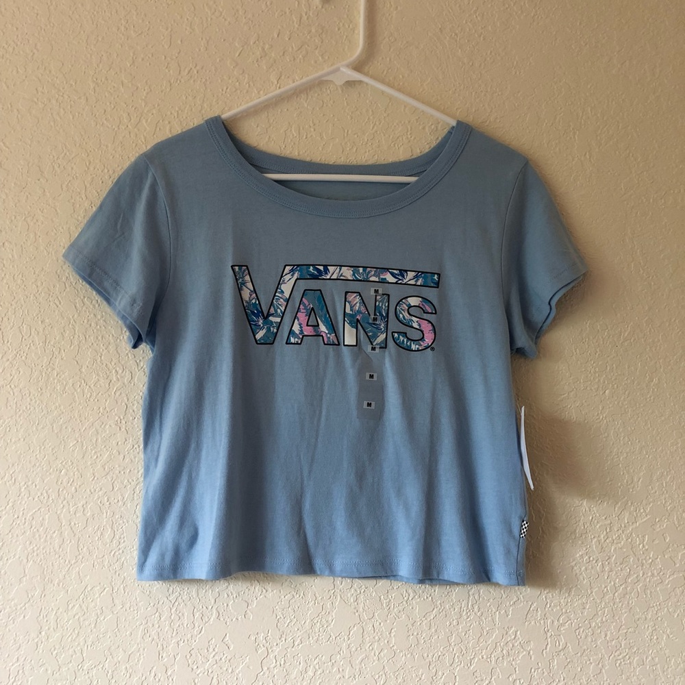 light blue Vans cropped shirt